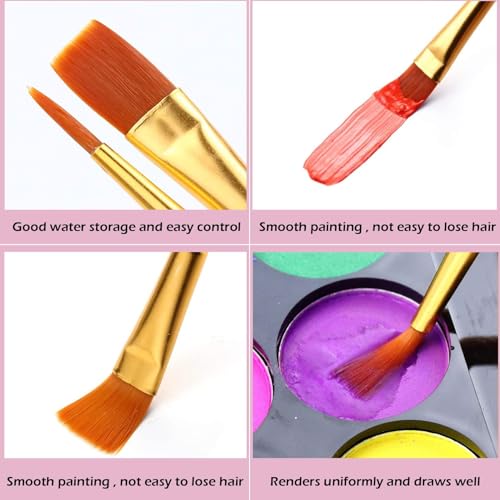 Acrylic Paint Brush Set, 20 Packs/200 pcs Nylon Hair Brushes | Oil and Watercolor, Perfect Suit of Art Painting, Best Present for Painting Pink - size: 200pcs-pink