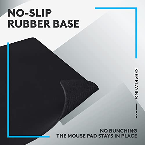 Logitech G640 Large Cloth Gaming Mouse Pad (600x460x3) - Black | Optimized for gaming sensors, moderate surface friction - size: L, style: Cloth