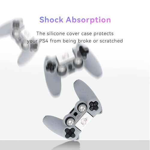 GeekShare Cat Paw PS4 Controller Skin Anti-Slip Silicone Skin Protective Cover Case for PS4 Wireless Controller -- Grey - color: Grey