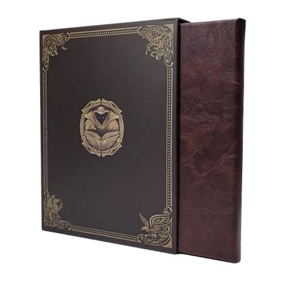 Game Master Screen - 30in Portrait DM Screen Compatible with Dungeons and Dragons and Other TTRPG - Faux Dragon Skin with Clear Dry Erase 8.5 x 11 Pockets - Slipcase Stores with DND Books - Brown - color: Portrait Brown