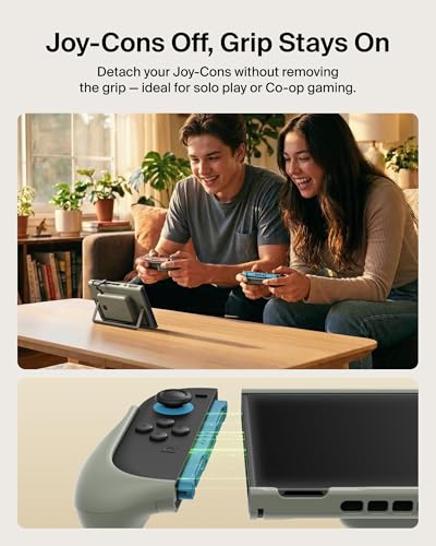 Belkin Nintendo Switch 2 Grip Charging Case with 10000mAh Power Bank 30W | Magnetically Attachable Custom 10000mAh Power Bank with Ergonomic Nonslip Grip, Quick Release, Dockable, Built-in Kickstand - color: Olive, style: Charging Grip