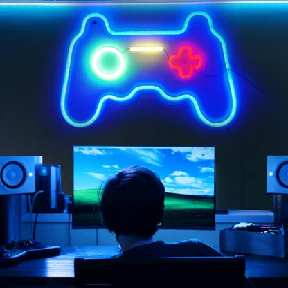 Gamepad Neon Sign Light Bedroom Wall Decor Gaming Lights Teen Boys Room Decor LED Wall Sign Playstation Light Up Sign Video Game Room Accessories for Gamer Gift Birthday Party Room Decorations - style: Gampad