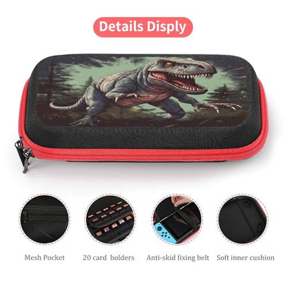AoHanan Switch Carrying Case Dinosaur Switch Game Case with 20 Games Cartridges Hard Shell Travel Protection Storage for Console & Accessories - color: Dinosaur