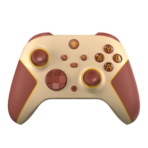 Wireless 2.4GHz Controller for Xbox One Controller with 7 Colors RGB Light,Compatible With Xbox Series S|X Consoles,Steam,PC,with 1000mAh Battery/Hall Effect Sticks/Turbo/Programmable/3.5mm Audio Jack - color: Beige Yellow