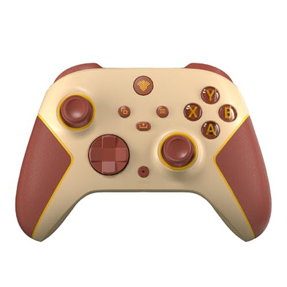 Wireless 2.4GHz Controller for Xbox One Controller with 7 Colors RGB Light,Compatible With Xbox Series S|X Consoles,Steam,PC,with 1000mAh Battery/Hall Effect Sticks/Turbo/Programmable/3.5mm Audio Jack - color: Beige Yellow