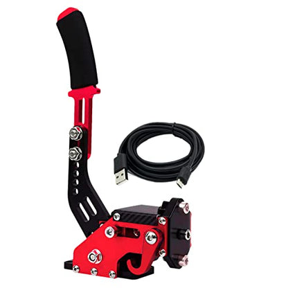 Obokidly 64 bit USB Handbrake SIM For XBOX ONE Racing Games Compatible with Logitech G920 Not For G923 FANATECOSW Dirt Rally Without Clamp (Red) - color: Red