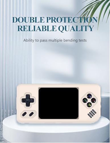 Silicone Case for Anbernic RG28XX Retro Video Handheld Game Console 2.83-inch,Full Body Soft Silicone Handheld Game Console Drop-Proof Protector Case with Shockproof,Non-Slip,Anti-Collision,Cream. - color: Cream
