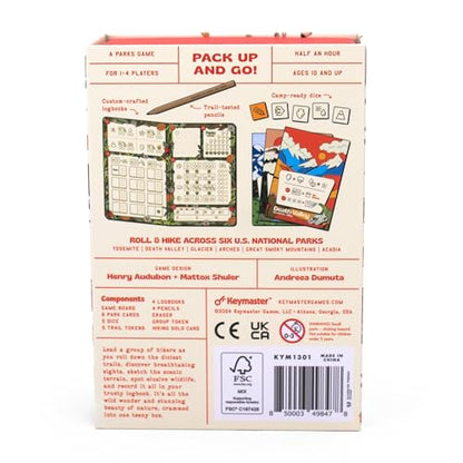 Keymaster Games - Parks Roll & Hike - Strategic Dice Game for 1-4 Players - Explore US National Parks - Fun, Fast & Travel-Friendly for Family Game Night, Camping, & Adventure Lovers | Ages 10+
