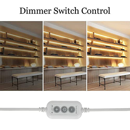 4.9ft LED Strip Lights Dimmable, 5V Warm White Plug in USB COB String | 3000K Dotless Rope Lighting, Flexible and Cuttable, CRI 90, Sticky Tape for TV Backlight, Cabinet, Mirror, Bed, Computer, DIY - size: 4.92ft-3000K-USB Dimmer
