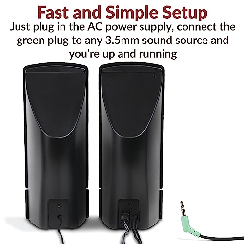 Cyber Acoustics CA-2014 Computer Speakers, Full Stereo Sound, Convenient Controls, Easy Setup - style: AC