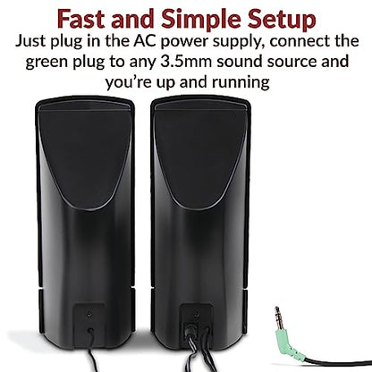 Cyber Acoustics CA-2014 Computer Speakers, Full Stereo Sound, Convenient Controls, Easy Setup - style: AC