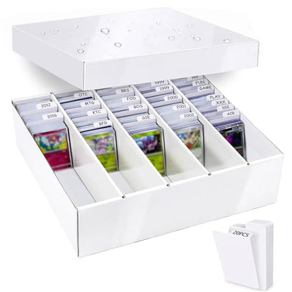 5 Row TCG Bulk Card Storage Box, Holds 4500+ Standard Cards, MTG Card Storage with Dividers for Sports Cards and Trading Cards, 1 Pack
