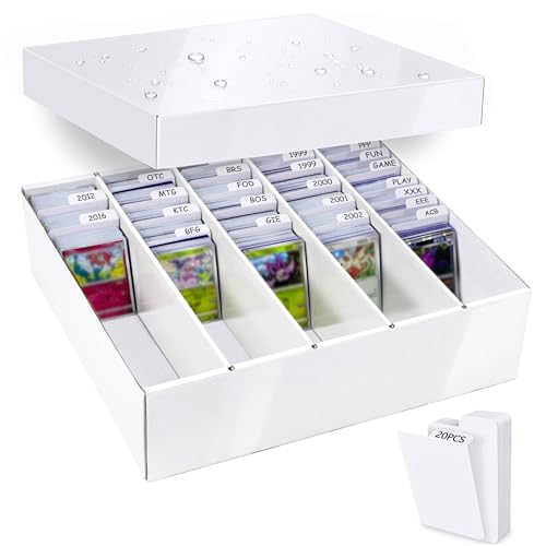 5 Row TCG Bulk Card Storage Box, Holds 4500+ Standard Cards, MTG Card Storage with Dividers for Sports Cards and Trading Cards, 1 Pack