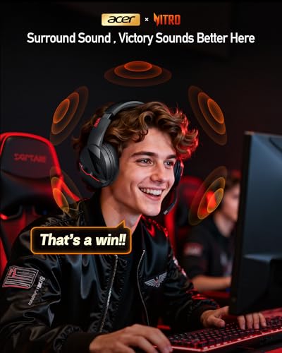 acer Wireless Gaming Headset, PS5 Headset with 2.4GHz for Ps5, Ps4, PC, Switch, Bluetooth 5.3 + 100Hrs Gaming Headphones with Noise Canceling Mic for Laptop, Mobile, Mac, 50mm Drivers (Black) - color: Black
