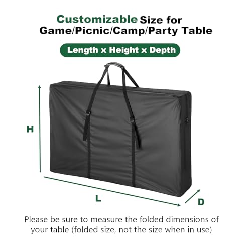 Folding Card Table Storage Bag, Custom Carry Transport Bag for Table | Storage Bag for Picnic/Camp/Party Table, Waterproof Dustproof Protective Cover - Custom Size - size: custom size