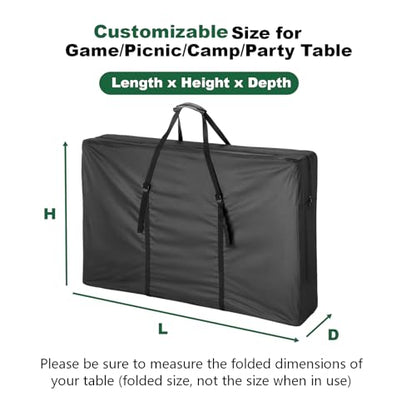 Folding Card Table Storage Bag, Custom Carry Transport Bag for Table | Storage Bag for Picnic/Camp/Party Table, Waterproof Dustproof Protective Cover - Custom Size - size: custom size