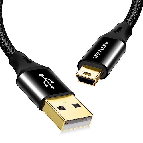 AGVEE 3.3ft Mini USB Cable, Durable USB-A to Mini-B Data and Charger | For TI-84 Calculator, Garmin GPS, Go-Pro Hero 4 3 2 HD, PS3 Controller, Canon Nikon Camera, Blue Yeti Microphone, - color: Black, size: 3.3ft
