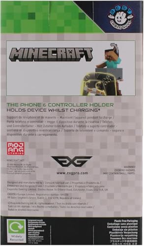 Exquisite Gaming Minecraft Steve Cable Guys Controller Holder & Phone Stand, 8.5 in Collectible