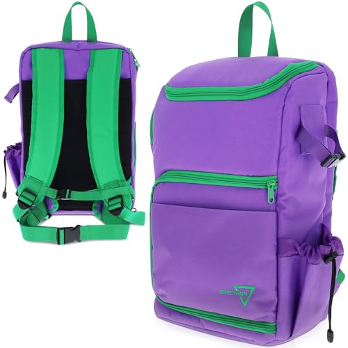BCW Spectrum TCG Backpack | Holds 7–9 Prism Deck Cases or Deck Boxes | Configurable Storage for Cards & Gear | Playmat Strap & Side Pocket | Durable & Travel-Friendly Design | Gamma Purple - color: Purple