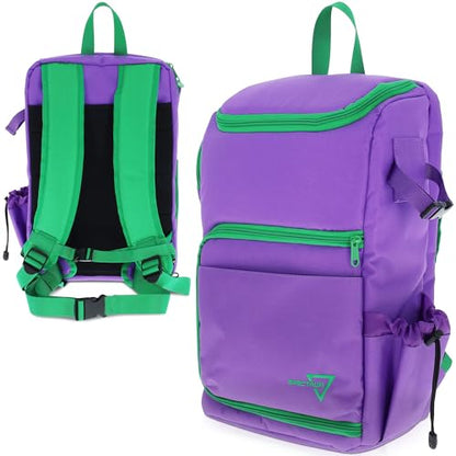 BCW Spectrum TCG Backpack | Holds 7–9 Prism Deck Cases or Deck Boxes | Configurable Storage for Cards & Gear | Playmat Strap & Side Pocket | Durable & Travel-Friendly Design | Gamma Purple - color: Purple