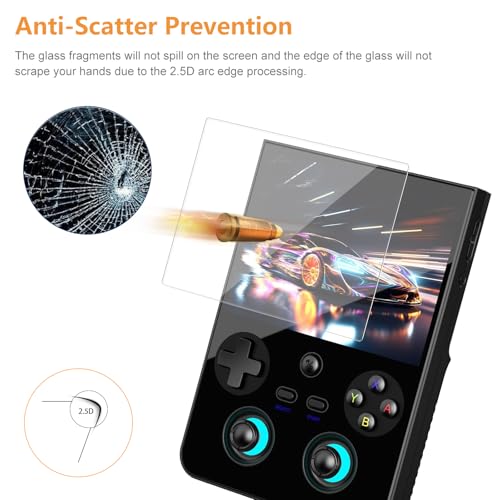 Hianjoo 3 Pcs Screen Protector Compatible ANBERNIC RG477V 4.7" Handheld Console, Tempered Glass [HD Clarity] [9 Hardness] [Anti-Scratch] [Easy Installation]