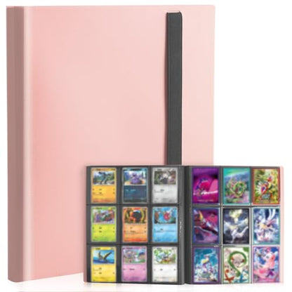 Card Binder 9-Pockets, Trading Card Binder, 20 Pages, 360 Card Capacity Collection Binder, Card Folder for MTG, TCG, Game Cards & Sports Cards(Pink) - color: Pink