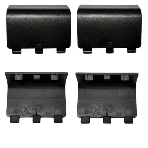 NHuaXiong 4 Pack Battery Back Cover for Xbox Series X/S Controller, Replacement Battery Back Shell Covers for Xbox Series S, Series X Controller[NOT for Xbox One,One X/S] (Black) - color: Black
