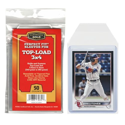Cardboard Gold Toploader Sleeves - Ultimate Protection Resealable Snug Fit Top Loader Sleeves - Acid Free Archival Safe - Holds Toploaders Securely (140pt-190pt Sleeves, 500 Toploader Sleeves) - size: 500 Toploader Sleeves, style: 140pt-190pt Sleeves