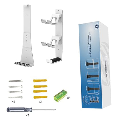 Wall Mount for PS5/PS5 Slim/PS5 Pro Console-, Sturdy Metal Bracket Compatible with All PlayStation 5 Models(Digital and Disc),+1Controller Headphone Holder, Sturdy and Not Fall Off,White - color: White