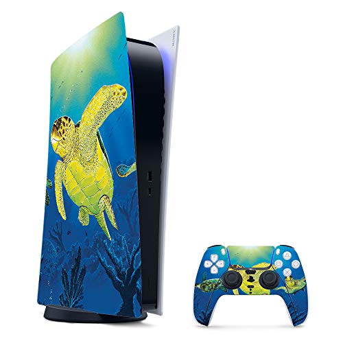 MightySkins Gaming Skin for PS5 / PlayStation 5 Digital Edition Bundle - Turtle Dreams | Protective Viny wrap | Easy to Apply and Change Styles | Made in The USA - color: Turtle Dreams, size: PS5 Digital Edition Bundle