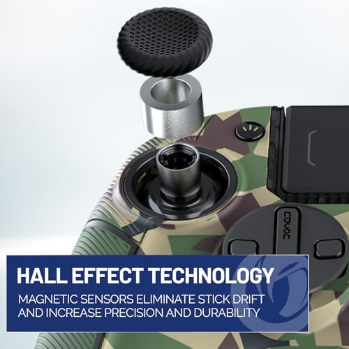 Nacon Revolution 5 Pro Officially Licensed PlayStation Wireless Controller | For PS5 / PS4 / PC - Hall Effect Joysticks and Triggers, Trigger Stops, Mappable Buttons, 8-way and 4-Way D-pad - Field Camo - color: Field Camo