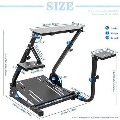 Marada Racing Wheel Stand Adjustable Fit for Logitech G29 G920 G923, for Thrustmaster T80 T300 RS GT, for PXN Foldable Steering Wheel Pedal Shift Not Include