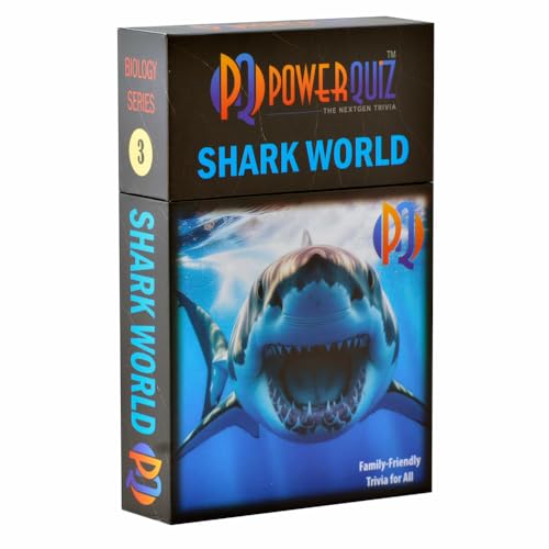 Shark World Biology Trivia Game for Kids & Adults | 200 Questions, 5 Difficulty levels Beginner to Expert, Fun facts, Explanations, Premium matte cards, Hard storage box - style: Shark World