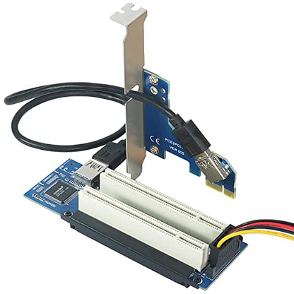 PCIe to PCI Adapter | x1 to Legacy PCI Converter with USB 3.0 Cable | Desktop Audio Interface Expansion - color: PCIe to Dual PCI Adapter with Bracket