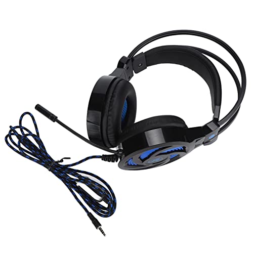 Wired Gaming Headset Comfort Design with Microphone and Volume Control for PC Laptop 40mm Driver Black and Blue