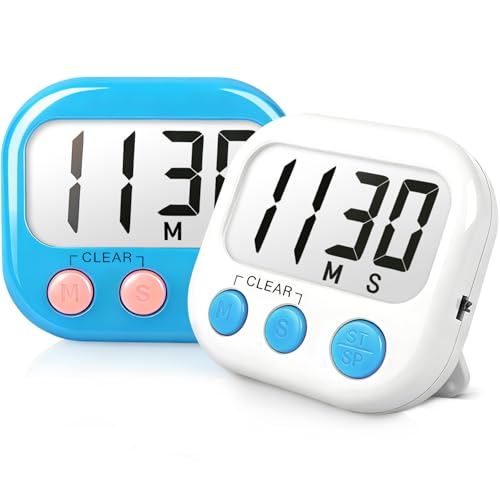 Classroom Timers for Teachers Kids Large Magnetic Digital Timer Teacher Supplies 2 Pack-Blue White - color: Blue White