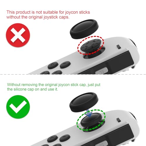 eXtremeRate PlayVital Switch Joystick Caps, Thumbstick Caps, Silicone Analog Cover for Switch Lite & OLED Joycon Thumb Grips - White - color: White