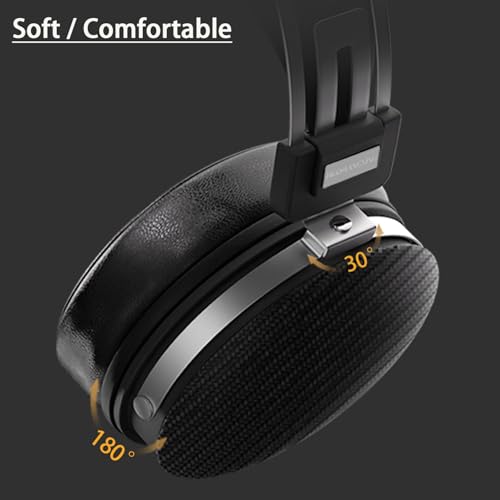 FAAEAL Wired Studio Headphones,Over Ear Boom mic Gaming Headset,HiFi Open-Back Stereo Headphones,Dual 3.5mm 50mm Dynamic Driver Monitoring Headset for Recording Mixing DJ Podcast Audiophile - style: Wired Dual 3.5mm