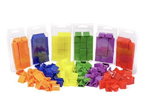Value Pack of 120 Multicolor Game Card Stands 3/4" x 3/4" (6 Sets of 20) Blue, Yellow, Red, Green, Orange, Purple Board Game Pieces Games