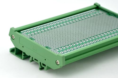 Electronics-Salon DIN Rail Mounting Carrier Housing with Prototype Board. PCB Size 137.4 x 72mm - size: PCB 137.4x72mm