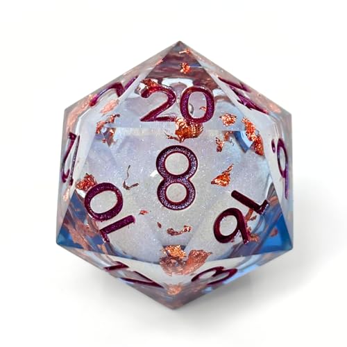 Sage's Portal Souls Liquid Core D20 33mm Chonky Sharp Edge Resin Die DND Dice for Dungeons and Dragons RPG Tabletop TTRPG (Void Souls) - color: Void Souls