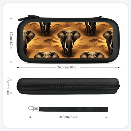 Travel Handheld Carrying Case for Switch, African Elephant Travel Storage Holder with Mesh Pocket, Hard Shell Protective Bag with 15 Game Cartridges - color: Design (321)