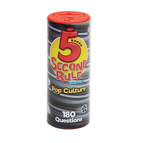 5 Second Rule Game Pop Culture Edition (Mini Tube) - Simple Questions Card Game for Family Fun, Party, Kids, Travel, Game Night & Sleepovers - Think Fast and Shout Out Answers - for Ages 8+ - style: Mini Pop Culture