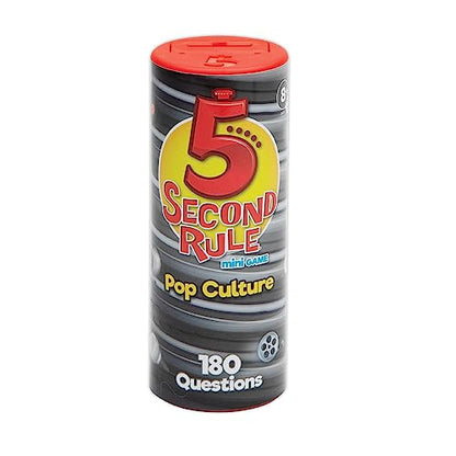 5 Second Rule Game Pop Culture Edition (Mini Tube) - Simple Questions Card Game for Family Fun, Party, Kids, Travel, Game Night & Sleepovers - Think Fast and Shout Out Answers - for Ages 8+ - style: Mini Pop Culture