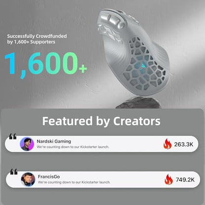 SOLAKAKA E9 PRO Ergonomic Vertical MMO Mouse with 8K Dongle, Gray-Silver | Ergonomic 45° Grip vertical,PAW3395 36000 DPI Sensor, Tri-Mode Wireless,10 Side Buttons,1000mAh Rechargeable,RGB - color: Gary