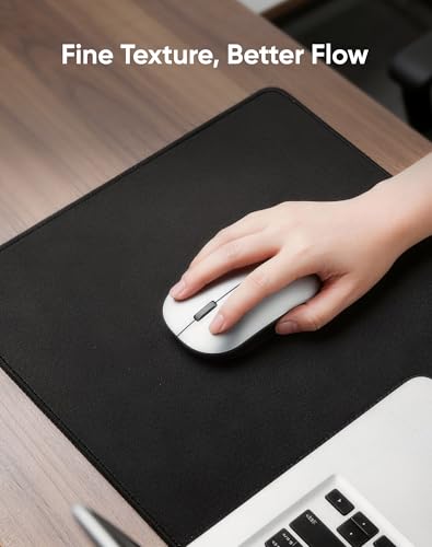 Reniteco Large Office & Gaming Mouse Pad, 31.5" x 11.8" Desk Mat, Black | Anti-Fray Stitched Edges, Premium Textured Surface, Non-Slip Rubber Base, Water and Stain Resistant Protection - color: Black, size: 31.5''x 11.8''x0.12"