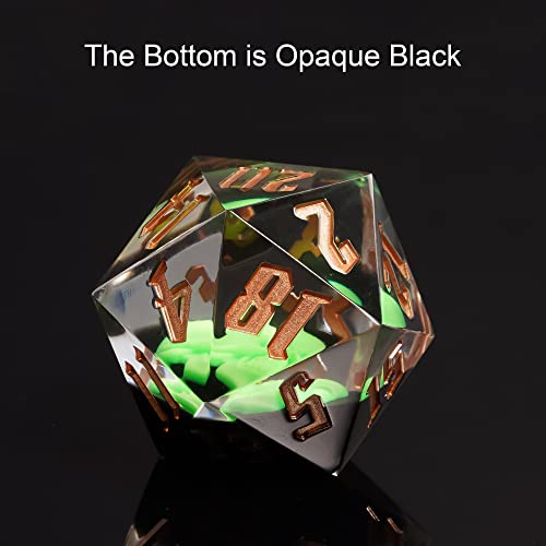 Cusdie Large D20 Dice 55mm with Sharp Edges, D&D 20 Sided Dice, Handmade DND Giant D20 for RPG, Table Games(Green Skull) - color: Green Skull