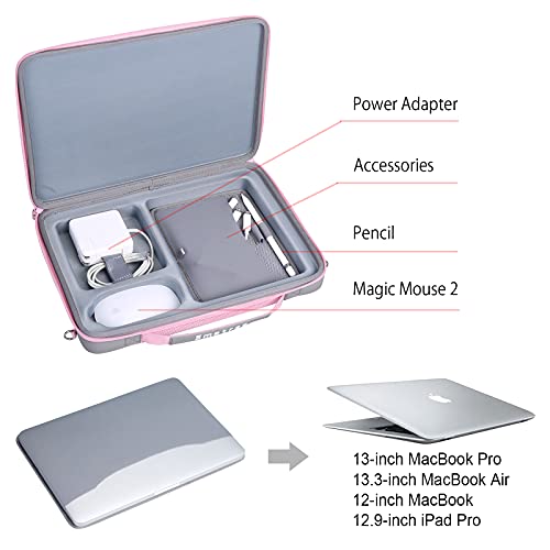 Smatree Hard Shell Carrying Case for 14.2inch Apple MacBookPro 2025/2024 | for 14.2inch APPLE MacBook Pro 2023 A2918,13inch MacBook Air M4 2025/2024/2022,iPad Pro M5 2025/2024/iPad Air M3 2025,Pink - color: Pink