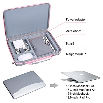 Smatree Hard Shell Carrying Case for 14.2inch Apple MacBookPro 2025/2024 | for 14.2inch APPLE MacBook Pro 2023 A2918,13inch MacBook Air M4 2025/2024/2022,iPad Pro M5 2025/2024/iPad Air M3 2025,Pink - color: Pink