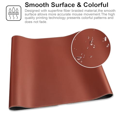 XXL Gaming Mouse Pad 35.4x15.7 Professional Large Mouse Pad & Computer Game Mouse Mat-90x40 Brown - color: 90x40 Brown, size: 35.4x15.7x0.1IN